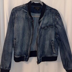 Blue Denim Jacket Ashley Stewart Long Sleeve Full Zip Front Jeans Jacket 14/16